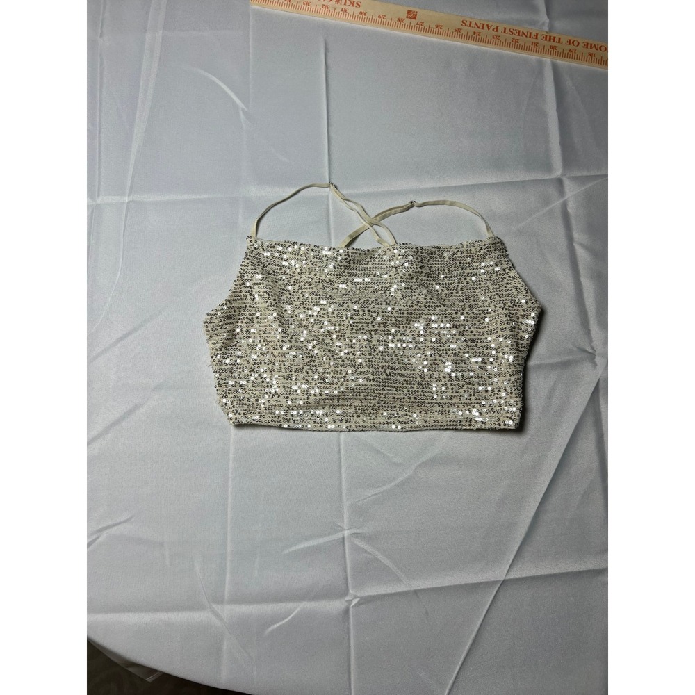 Forever 21 Sequin Halter Crop Top Sparkly‎ Party Night Out Women's Small
